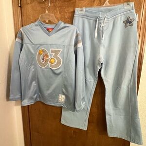 Vintage Disney Kim Possible 2 pc Set Long Sleeve Shirt Sweatpant Y2K 14/16 girls